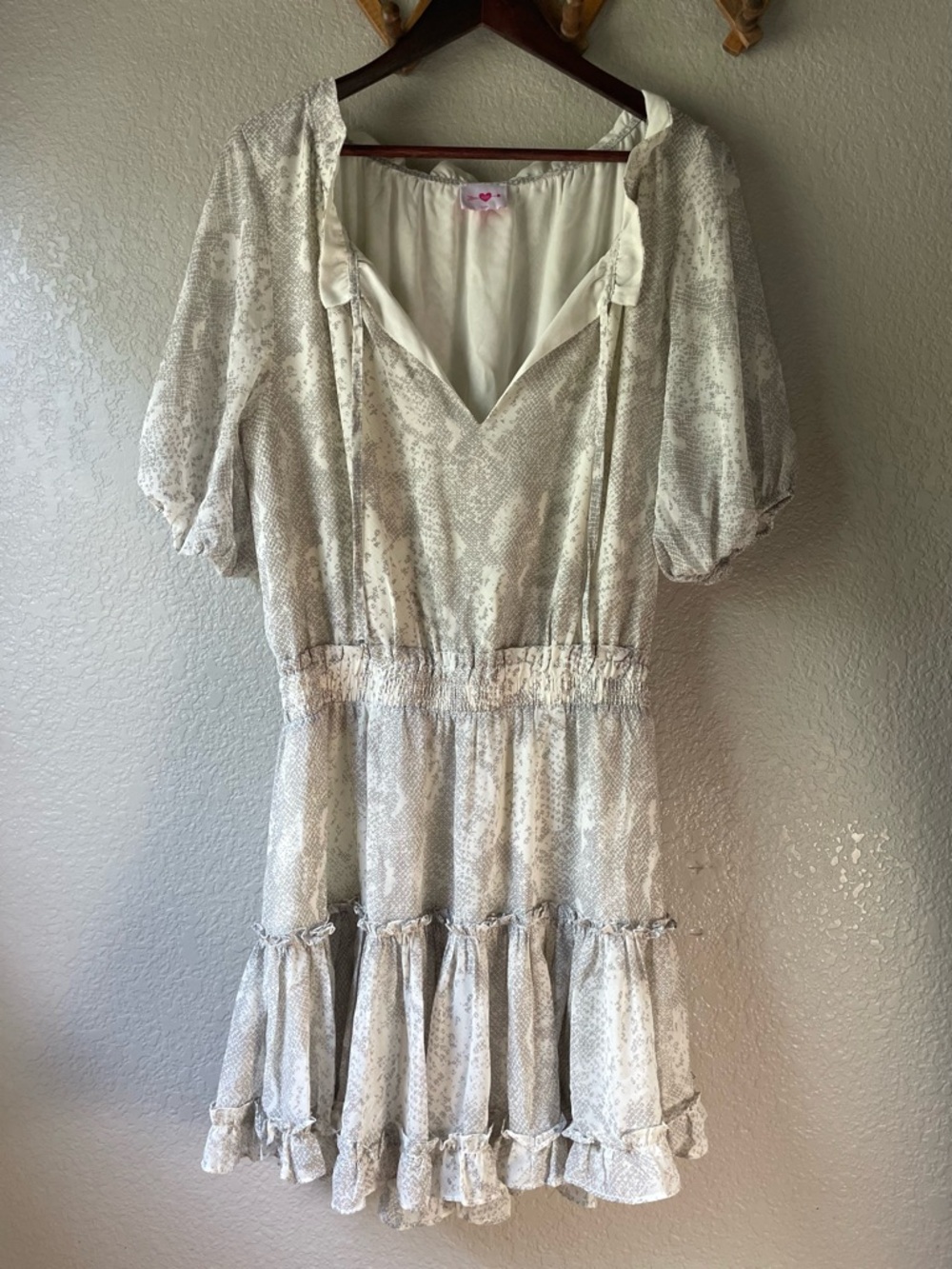 Buddy Love Womens Large Ray Cobra Elastic Waist Mini Dress Party Vacation Flirty